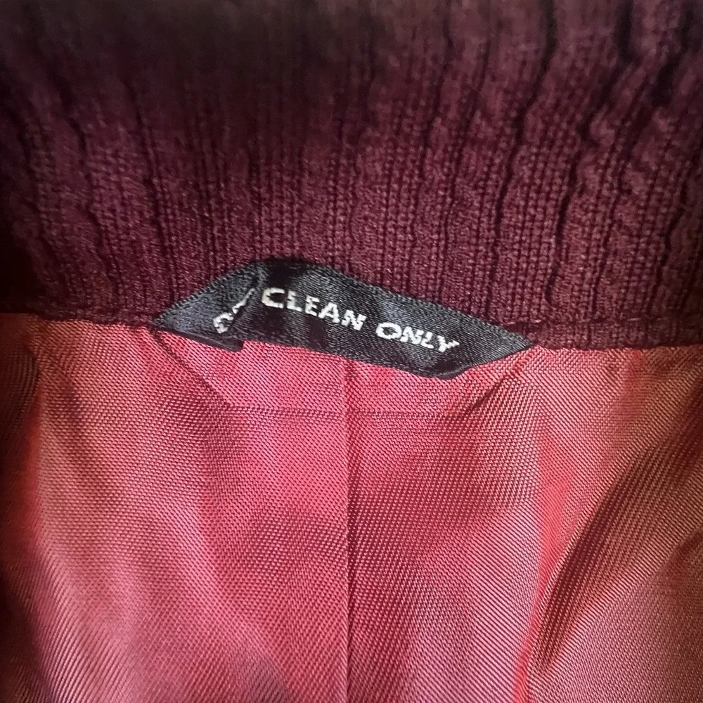 Vintage Derby of San Francisco Blazer  46L Burgundy Gold Crest Buttons 80's 90's